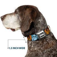 STAR WARS Logo Full Color Black/White Seatbelt Buckle Collar - Star Wars the Force Awakens Character and Icon Blocks Multi Color