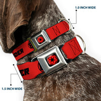Star Wars Galactic Empire Insignia Full Color Black/Red Seatbelt Buckle Collar - Star Wars DARTH VADER Text and Galactic Empire Logo Red/Black
