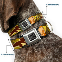 Tom and Jerry Logo Full Color Black Red Seatbelt Buckle Collar - TOM & JERRY Tom Chasing Jerry Houndstooth Browns