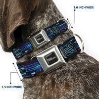 TRANSFORMERS Title Logo Full Color Black/Gray Fade Seatbelt Buckle Collar - Transformers Autobots IN THE ZONE Icons Blues/Reds