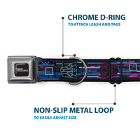 TRANSFORMERS Title Logo Full Color Black/Gray Fade Seatbelt Buckle Collar - Transformers Autobots IN THE ZONE Icons Blues/Reds