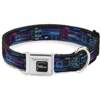 TRANSFORMERS Title Logo Full Color Black/Gray Fade Seatbelt Buckle Collar - Transformers Autobots IN THE ZONE Icons Blues/Reds