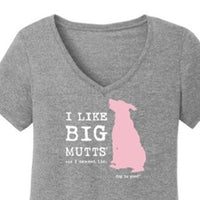 I Like Big Mutts Women's V-Neck T-Shirt - Heather Grey