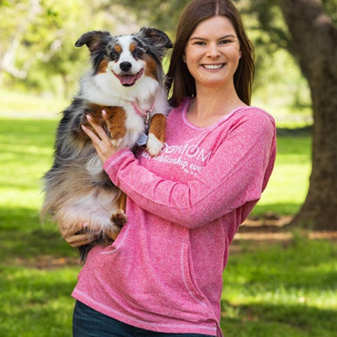 Dog Mom Women's Hooded Tunic - Pink