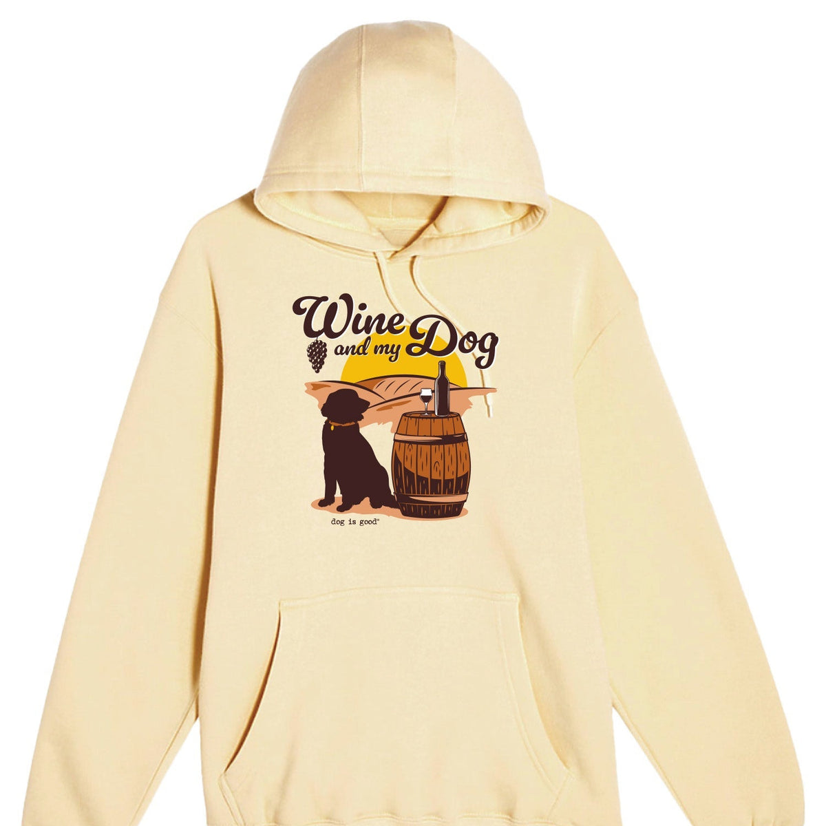 Hoodie: Wine & My Dog (Yellow Cream)