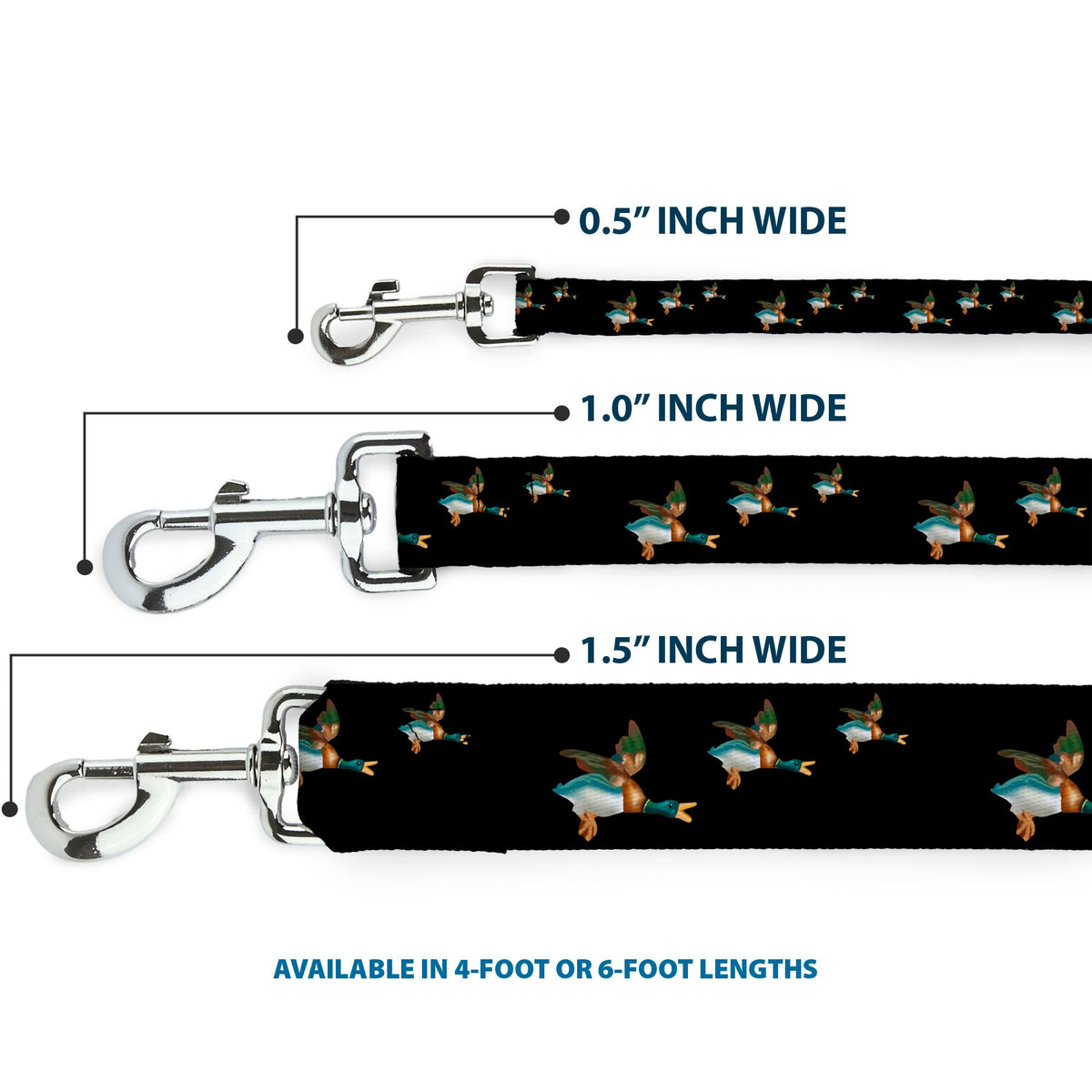 Dog Leash - Flying Mallards Black