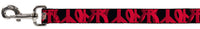 Dog Leash - Peace Dots Black/Fuchsia