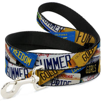 Dog Leash - Cali License Plates Stacked