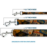 Dog Leash - Cali License Plates Stacked Vintage