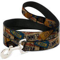 Dog Leash - Cali License Plates Stacked Vintage