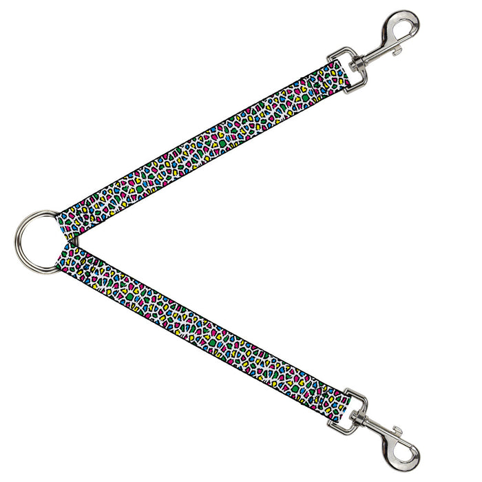 Dog Leash Splitter - Leopard White/Multi Color