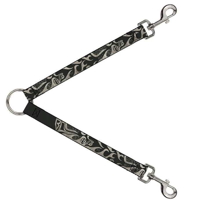 Dog Leash Splitter - BD AUTHENTIC SEATBELT BELT SINCE 1993 Flames Olive/Tan