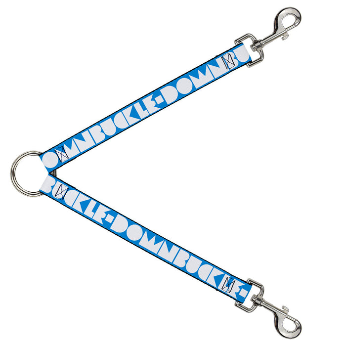 Dog Leash Splitter - BUCKLE-DOWN Shapes Turquoise/White