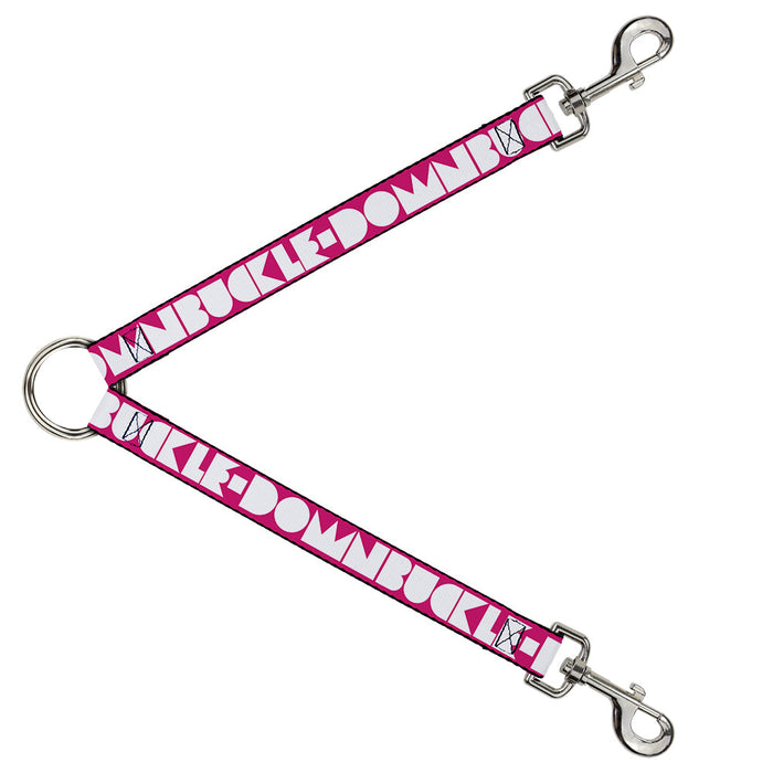 Dog Leash Splitter - BUCKLE-DOWN Shapes Hot Pink/White