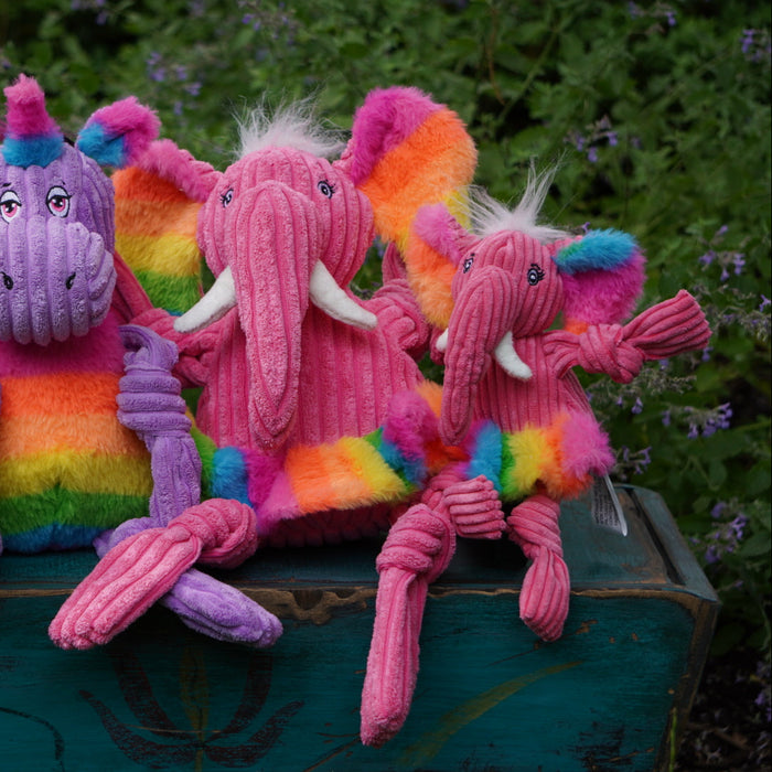Rainbow Elephant Knottie® Plush Dog Toy