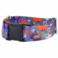 Love Graffiti Blue Dog Collar – EarthStyle