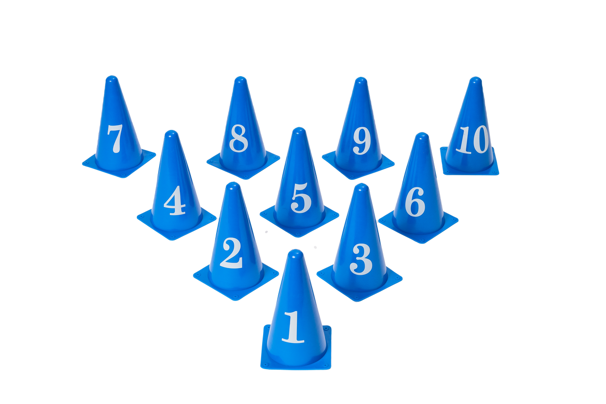 Pack of 10 Durable Numbered Cones for Dog Agility Training