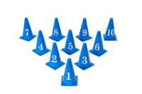 Pack of 10 Durable Numbered Cones for Dog Agility Training