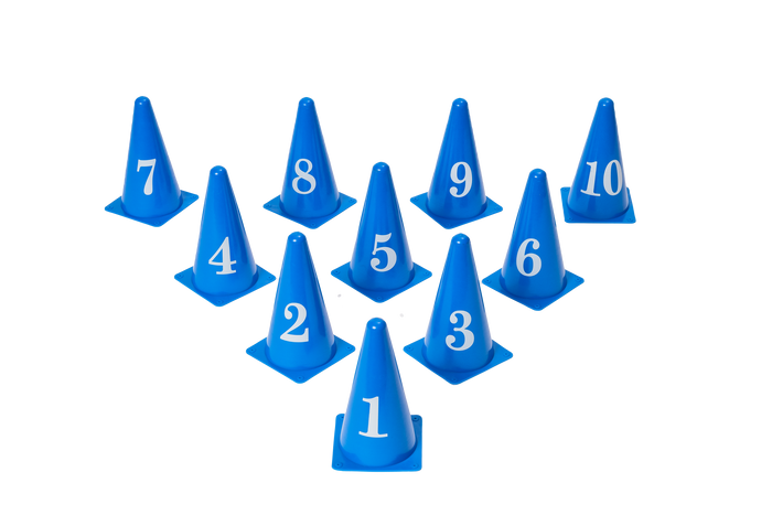 Pack of 10 Durable Numbered Cones for Dog Agility Training
