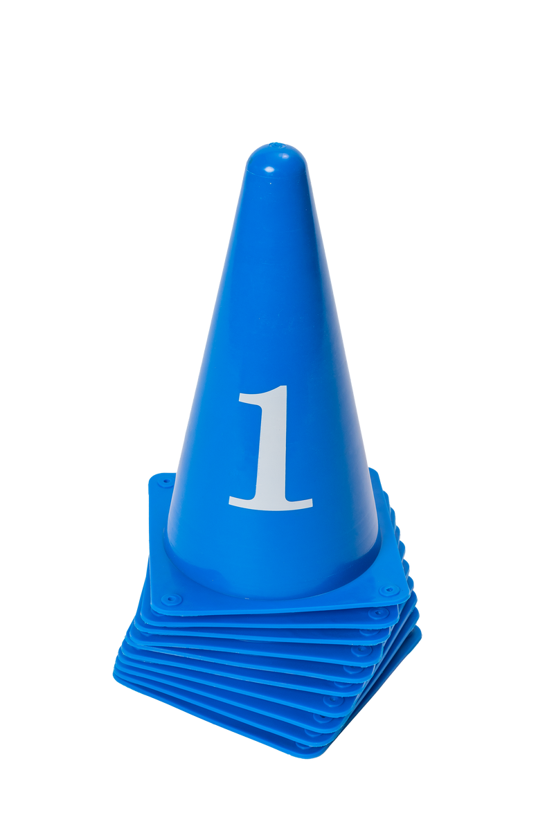 Pack of 10 Durable Numbered Cones for Dog Agility Training