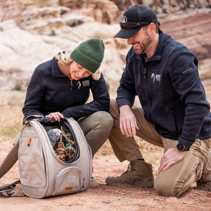 ibiyaya x BirdTricks TrackPack for Birds, Patented Small Bird Carrier Backpack with Perch