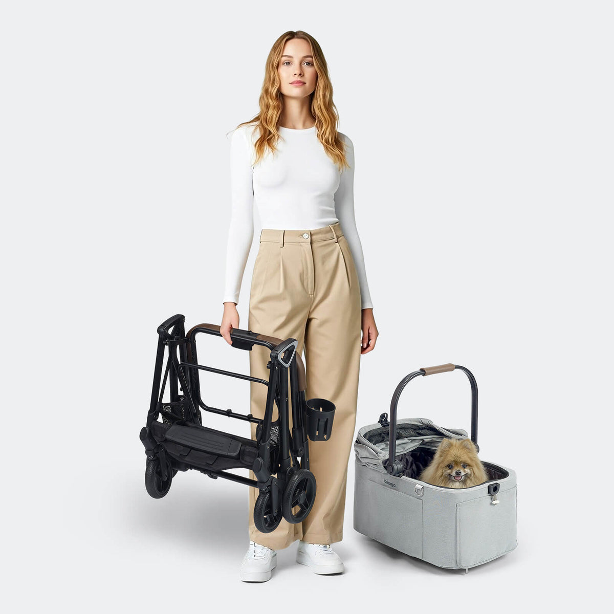Tinker Small Detachable Pet Stroller – Compact Buggy for Cats & Small Dogs