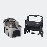 ibiyaya® Essential – Travois Tri-fold Pet Travel System XL, Pet Stroller with Detachable Carrier