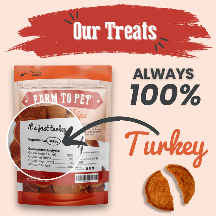 Turkey Chips for Dogs | All-Natural Single-Ingredient Healthy Dog Treats