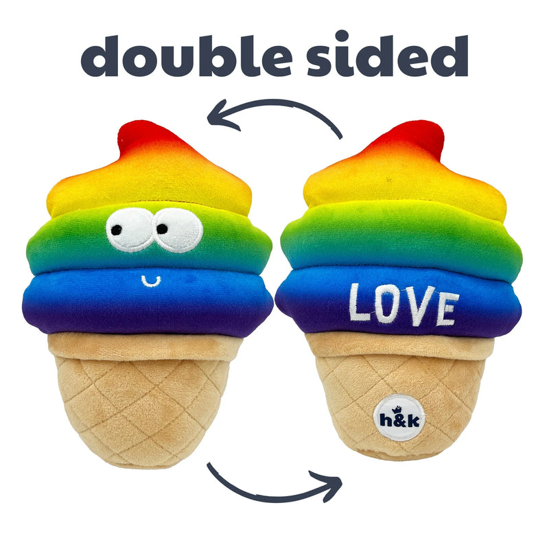 Fro-Yo Pride Cone Plush Dog Toy