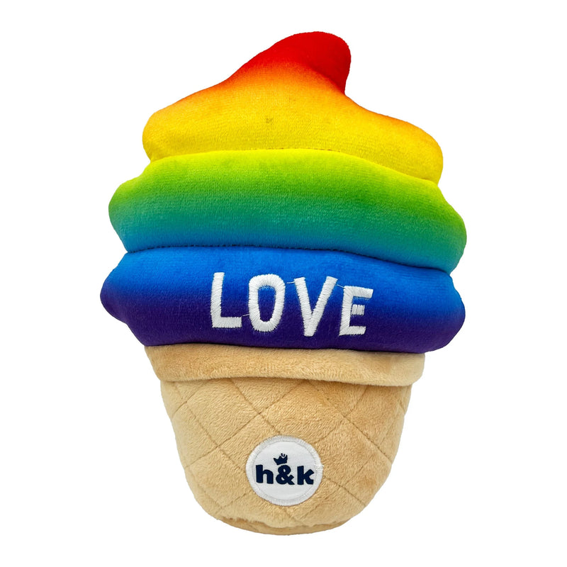 Fro-Yo Pride Cone Plush Dog Toy