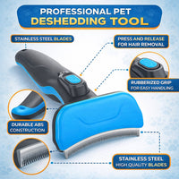 Pet Life ® 'Fur-Guard' Easy Self-Cleaning Grooming Deshedder Pet Comb