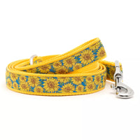 Blue Sunflowers Dog Collar or Leads