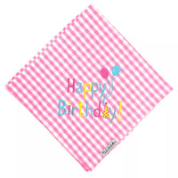 Pink Happy Birthday Tie-On Bandana