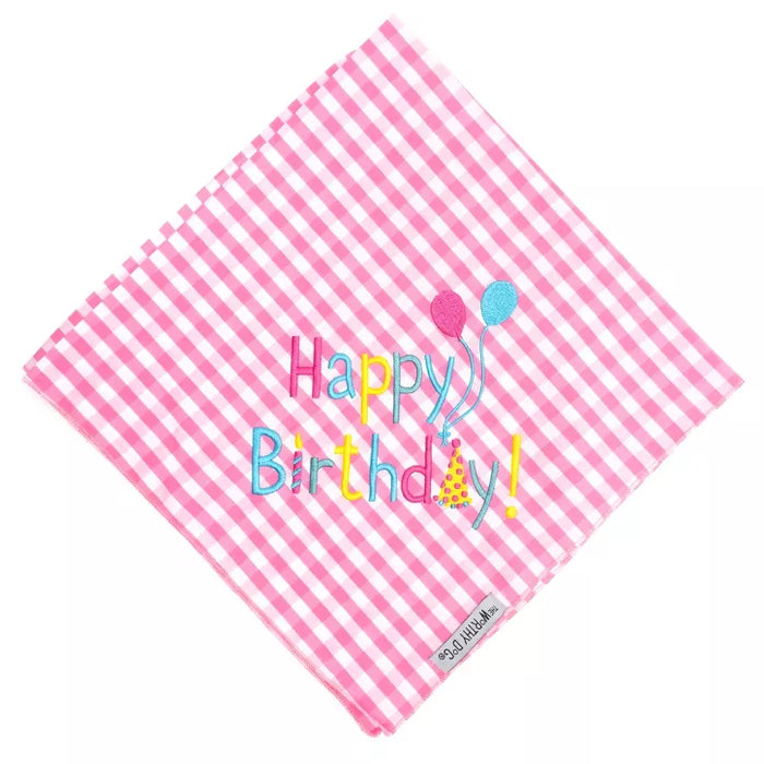 Pink Happy Birthday Tie-On Bandana