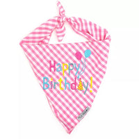 Pink Happy Birthday Tie-On Bandana