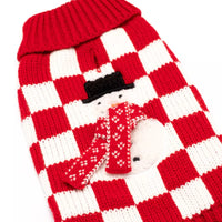 Checkerboard Snowman Roll Sweater