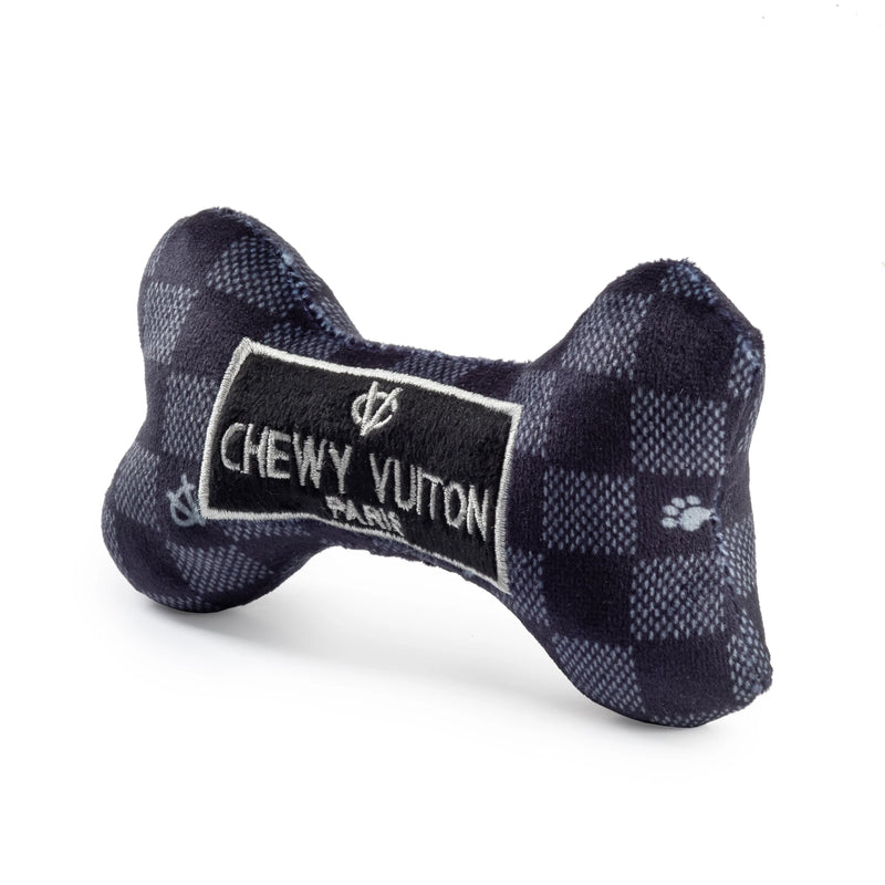 Chewy Vuiton Black Checker Bone Toy