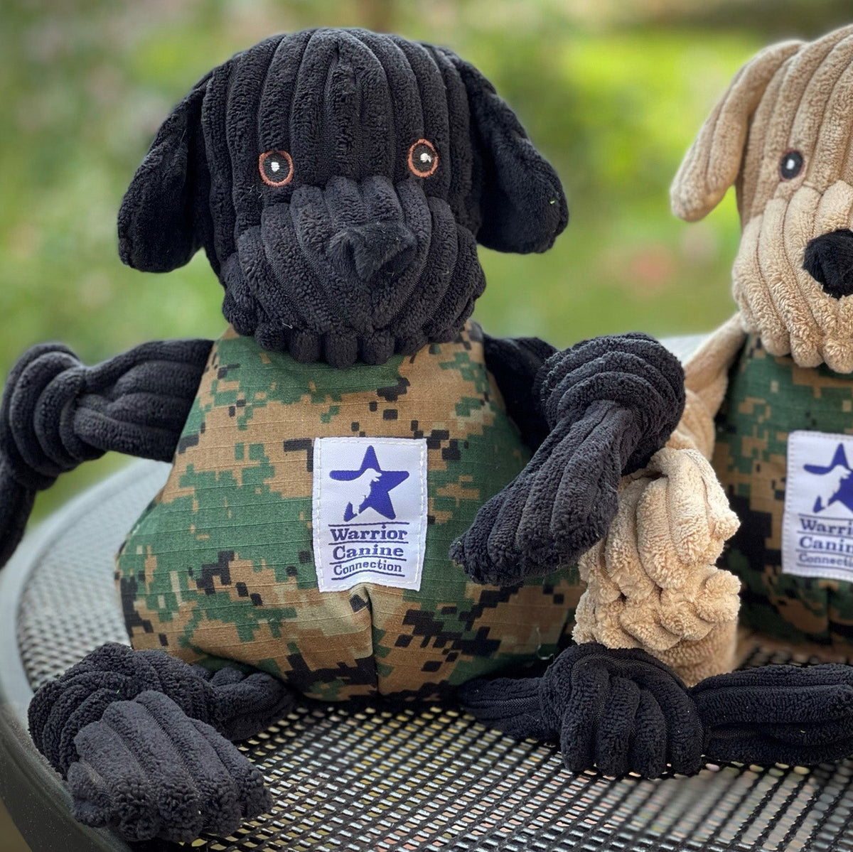 HuggleCause™, Warrior Canine Connection, Black Lab Luke Knottie® Plush Dog Toy, Large