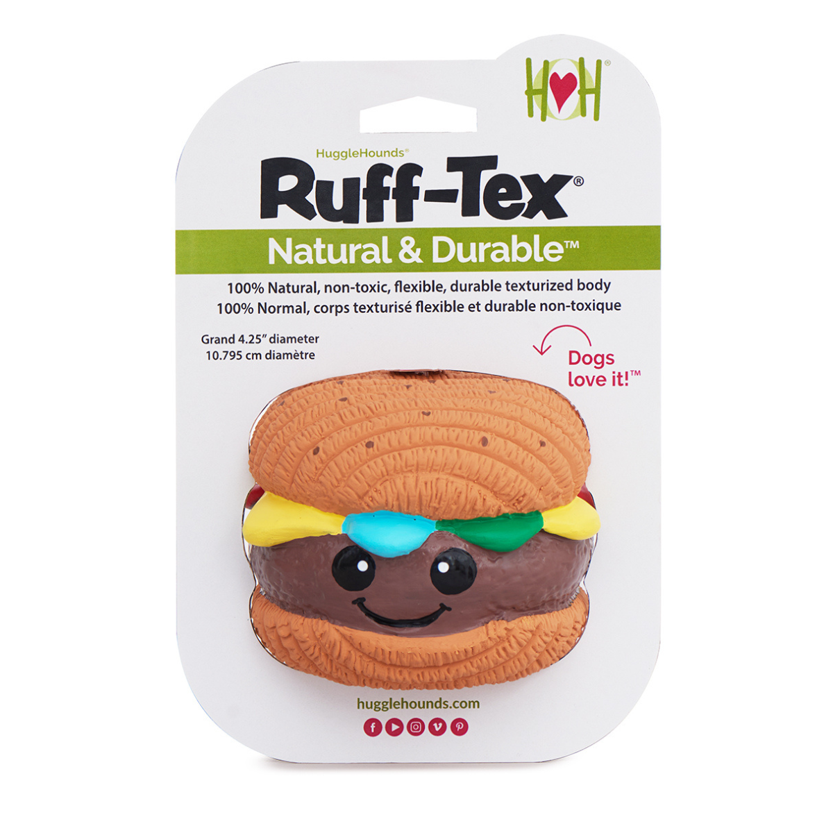 Big Buns Foodies Hamburger Ruff-Tex® Latex Ball Dog Toy