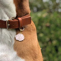 Rose Pet ID Tag - Pink & Gold