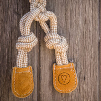 Stuey Sock Monkey Natural Rope Knottie® Dog Toy, Large (9mm rope diameter)