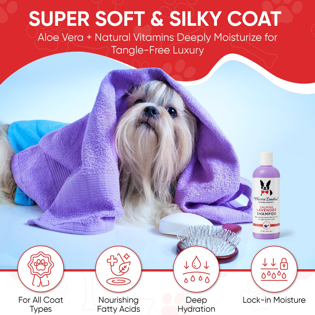 Calming Lavender Dog Shampoo w/Aloe Vera & Essential Oils