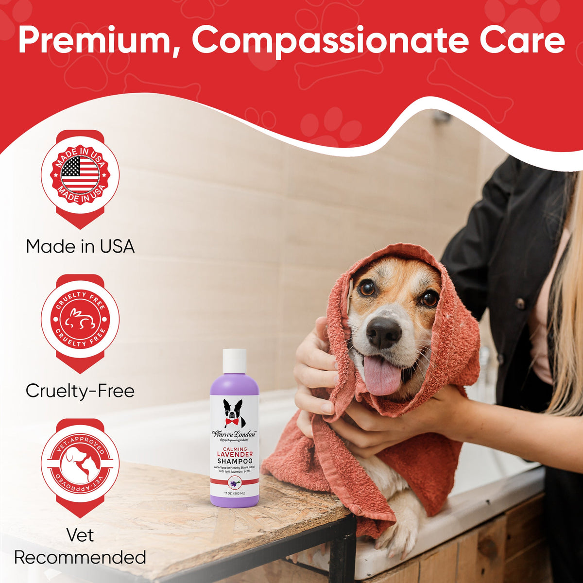 Calming Lavender Dog Shampoo w/Aloe Vera & Essential Oils - Professional Size