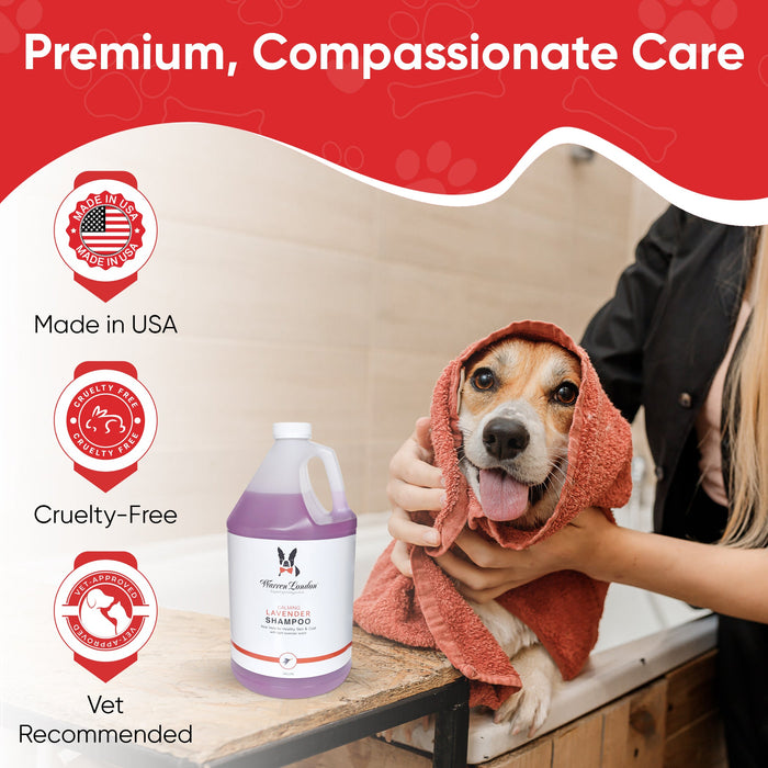 Calming Lavender Dog Shampoo w/Aloe Vera & Essential Oils - Professional Size