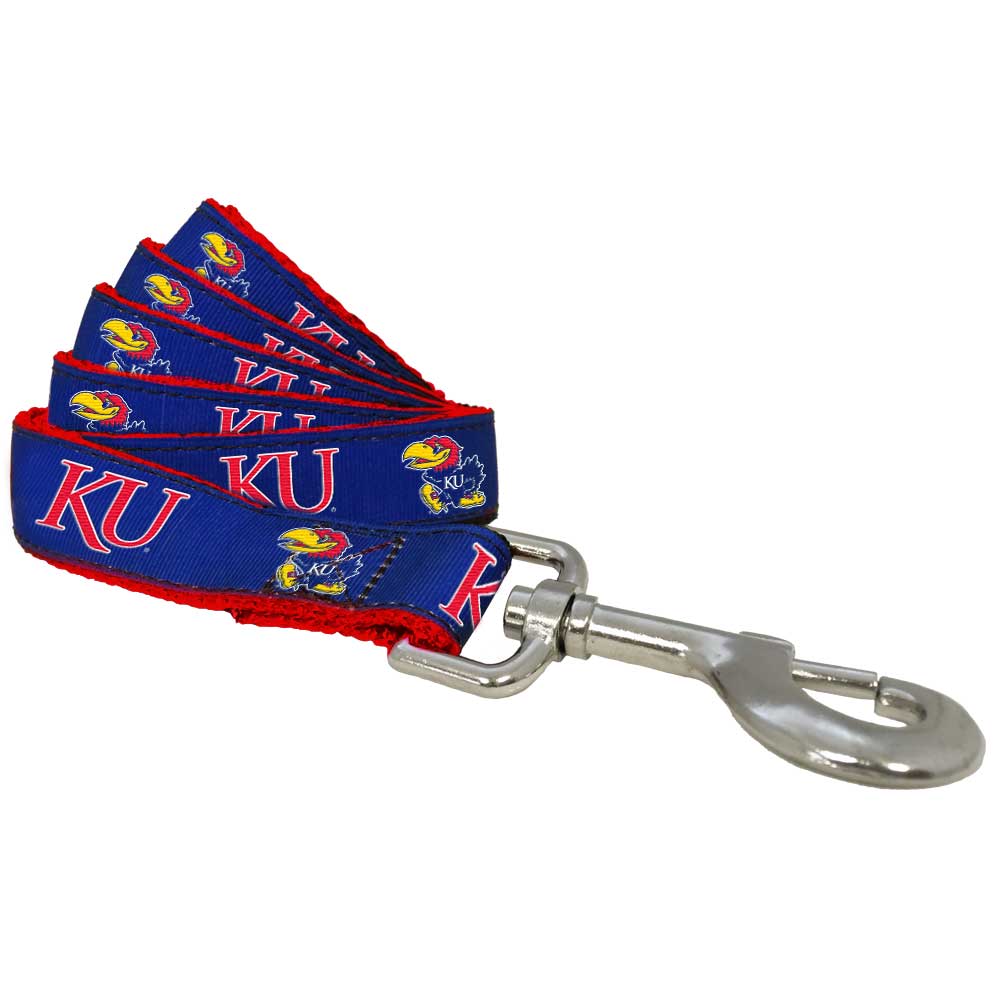 KS Jayhawks Nylon Dog Collar or Leash