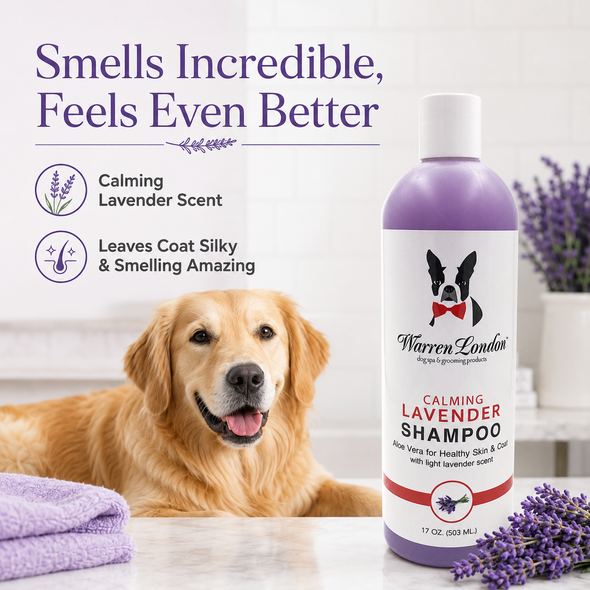Calming Lavender Dog Shampoo w/Aloe Vera & Essential Oils