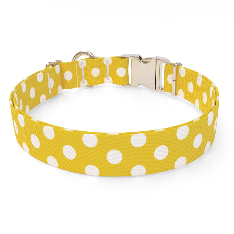 Lemon Polka Dot Dog Collar