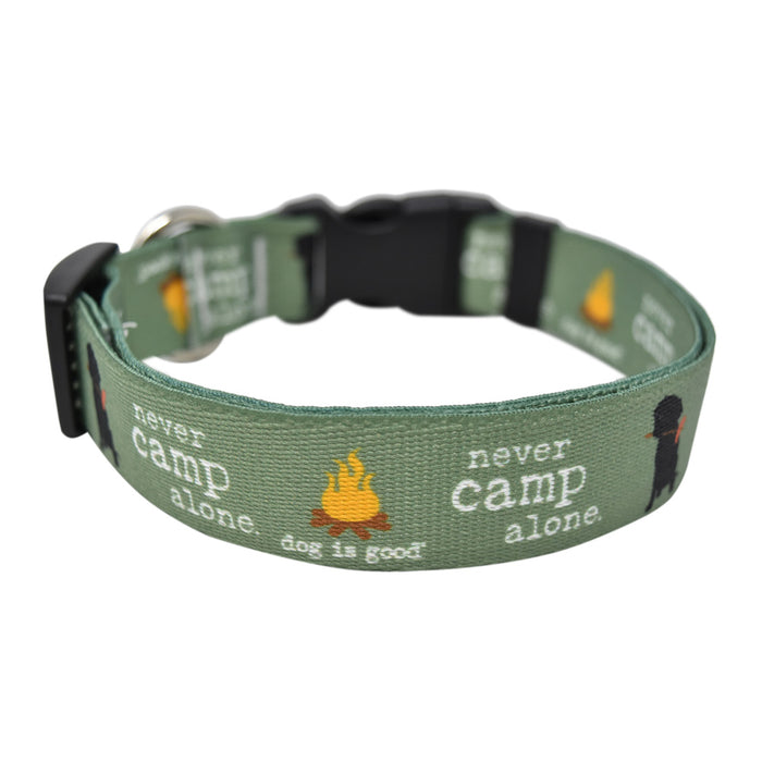 Never Camp Alone Dog Collar and Leash