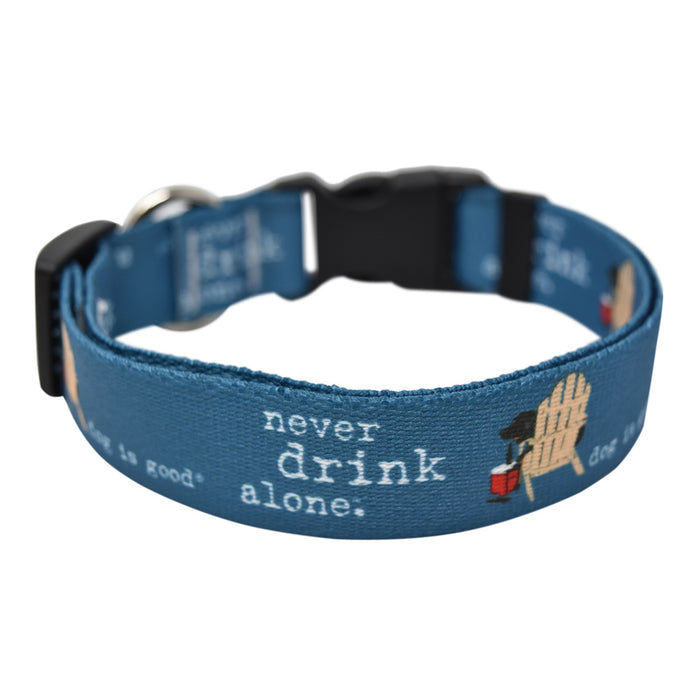 Never Drink Alone Dog Collar and Leash