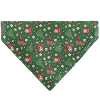 Pet Bandana - A CHRISTMAS STORY Icons and Title Logo Collage Greens/Reds